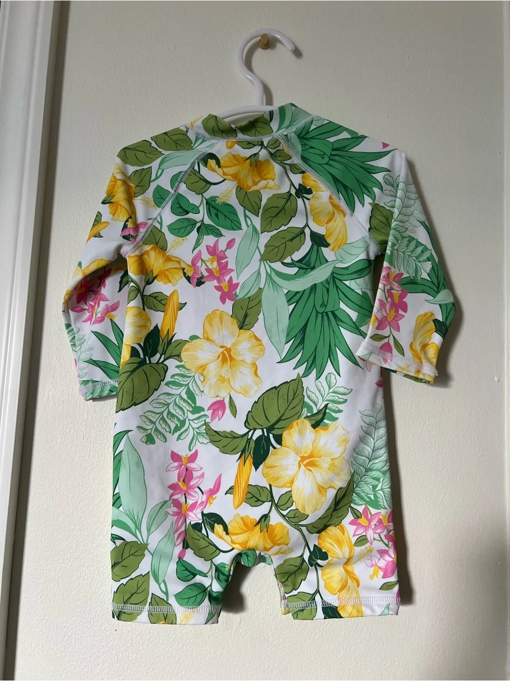 Janie and Jack Baby 6-12M Tropical Floral One Piece Rash Guard Swimsuit